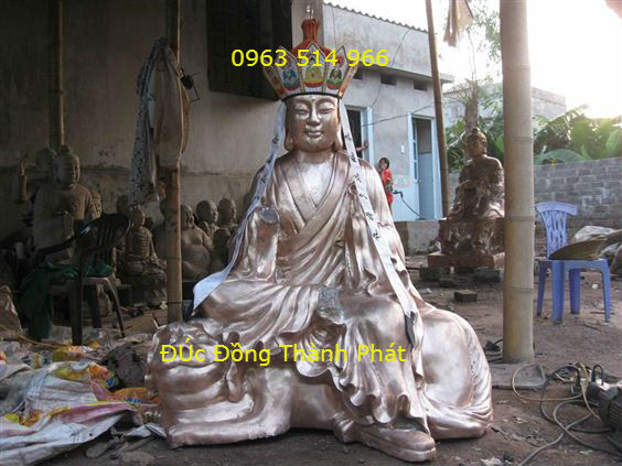 tượng địa tạng thế ngồi đồng đỏ -phohangdong.com